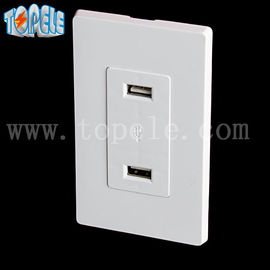 قطعات سفید USB دیوار، قطعات برق USB 4 پورت USB با 2 صفحه دیوار